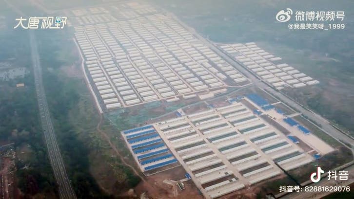 China’s huge 14,000-bed COVID-19 isolation center revealed in drone footage