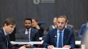 Saudi Space Commission CEO al-Tamimi attends a meeting at IAC 2022 in Paris, France. (Twitter)