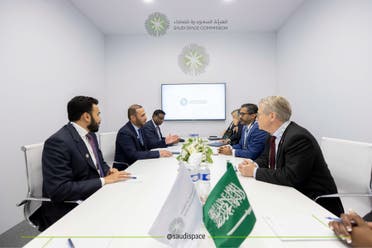 Saudi Space Commission CEO al-Tamimi holds several meetings with top industry players at IAC 2022 in Paris, France. (Twitter)