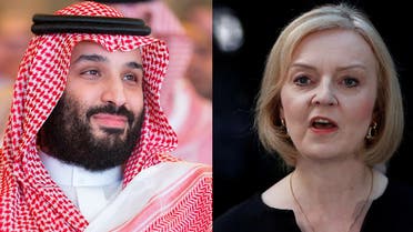 UK Prime Minister Liz Truss thanked Saudi Arabia’s Crown Prince Mohammed bin Salman during a phone call for the role he played in the release of 10 foreign prisoners. (Reuters)