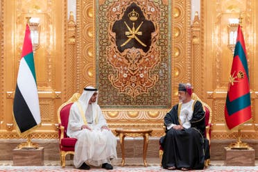 Sheikh Mohamed bin Zayed Al Nahyan, the UAE’s president, met with Sultan Haitham bin Tariq, the Sultan of Oman, in the Omani capital of Muscat during his two-day state to the Gulf country as the two leaders spoke of the historical bonds between the two nations and discussed ways to strengthen ties. (Supplied: WAM)