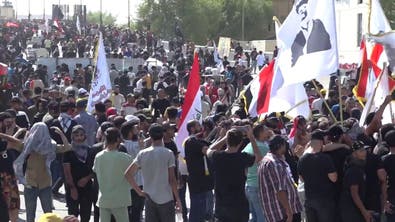 آلاف المتظاهرين يحيون الذكرى الثالثة لحركة احتجاجات تشرين في بغداد
