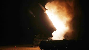 A surface-to-surface missile is fired into the sea off the east coast in this handout picture provided by the Defense Ministry, South Korea, October 5, 2022. (Reuters)
