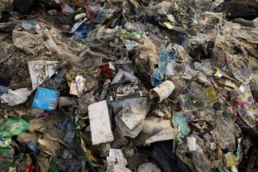 This photo taken on May 19, 2018 shows plastic waste on a garbage-filled beach on the Freedom island critical habitat and ecotourism area near Manila. (AFP)