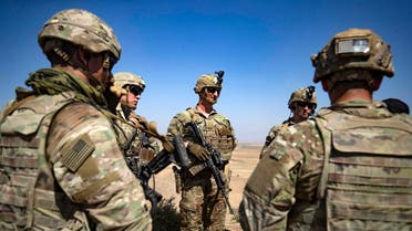 US soldiers attend a military exercise in the countryside of the town of al-Malikiya (Derik in Kurdish) in Syria’s northeastern Hasaka province on September 7, 2022. (AFP)