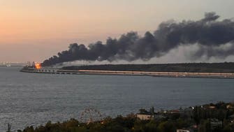 Fuel tank ablaze at bridge in Crimea: Russia's RIA