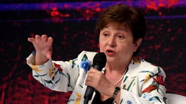 International Monetary Fund Managing Director Kristalina Georgieva speaks on the High Level Seminar, Strengthening Global Collaboration for Tackling Food and Insecurity, during the G20 Finance Ministers and Central Bank Governors Meeting in Nusa Dua, Bali, Indonesia, on July 15, 2022. (Reuters)