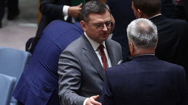 Ukraine’s Foreign Minister Dmytro Kuleba attends a high level meeting of the United Nations Security Council on the situation amid Russia's invasion of Ukraine, at the 77th Session of the United Nations General Assembly at UN Headquarters in New York City, US, on September 22, 2022. (Reuters)