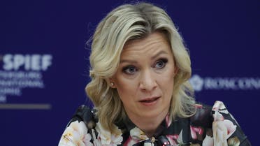 Russian Foreign Ministry spokeswoman Maria Zakharova speaks during the St. Petersburg International Economic Forum (SPIEF) in Saint Petersburg, Russia June 15, 2022. (Reuters) 