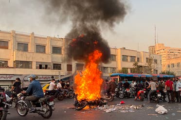 من الاحتجاجات في طهران الأسبوع الماضي