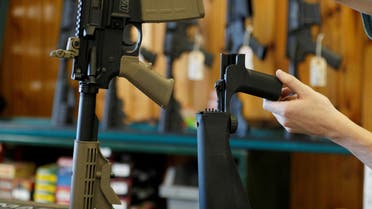 A bump fire stock, (R), that attaches to a semi-automatic rifle to increase the firing rate is seen at Good Guys Gun Shop in Orem, Utah, US, October 4, 2017. (File Photo: Reuters)