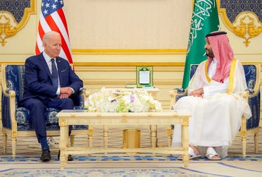Saudi Crown Prince Mohammed bin Salman and US President Joe Biden in Jeddah, Saudi Arabia, July 15, 2022. (Reuters)