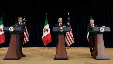 U.S. Secretary of State Antony Blinken, Attorney General Merrick Garland and Homeland Security Secretary Alejandro Mayorkas attend the opening of the U.S.-Mexico High-Level Security Dialogue at the State Department in Washington, U.S., October 13, 2022. (Reuters)