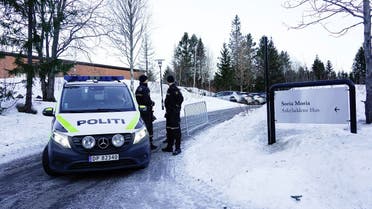 Police block one of the roads leading to the Soria Moria hotel during the ongoing talks between representatives of the Taliban and Western representatives about human rights and emergency aid, in Oslo, Norway January 23, 2022. (File photo: Reuters)