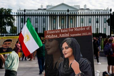 Iranian Americans rally outside the White House in support of anti-regime protests in Iran following the death of Mahsa Amini, in Washington, U.S., September 24, 2022. (Reuters)