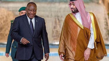Saudi Arabia’s Crown Prince Mohammed bin Salman received South African President Cyril Ramaphosa in Jeddah, Saudi Arabia. (SPA)