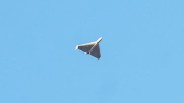 A Russian drone is seen during a Russian drone strike, which local authorities consider to be Iranian made Shahed-136, in Kyiv, Ukraine Oct. 17, 2022. (Reuters)