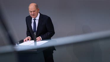 German Chancellor Olaf Scholz addresses the lower house of parliament, the Bundestag, in Berlin, Germany October 20, 2022. REUTERS/Lisi Niesner