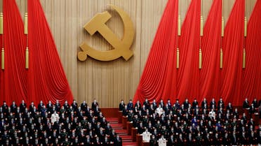 Chinese President Xi Jinping and other officials attend the closing ceremony of the 20th National Congress of the Communist Party of China, at the Great Hall of the People in Beijing, China October 22, 2022. (Reuters)
