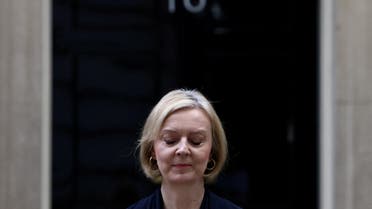 British Prime Minister Liz Truss announces her resignation, outside Number 10 Downing Street, London, Britain October 20, 2022. (Reuters)