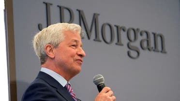 JP Morgan CEO Jamie Dimon delivers a speech during the inauguration of the new French headquarters of JP Morgan bank in Paris, France June 29, 2021. (Reuters)