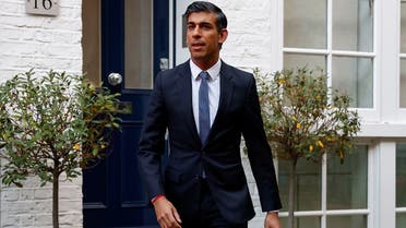 Britain’s Conservative MP Rishi Sunak leaves his home address in London, Britain, on October 24, 2022. (Ruters)
