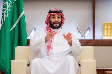 Saudi Arabia's Crown Prince Mohammed bin Salman speaks as he receives the Saudi soccer team, ahead of their participation in FIFA World Cup Qatar 2022, in Jeddah, Saudi Arabia, October 23, 2022. (Reuters)