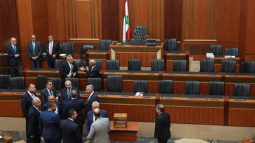 Lawmakers gather in parliament in Beirut, Lebanon October 13, 2022. (Reuters)