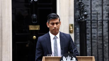 Britain’s Prime Minister Rishi Sunak stands outside Number 10 Downing Street, in London, Britain, on October 25, 2022. (Reuters)
