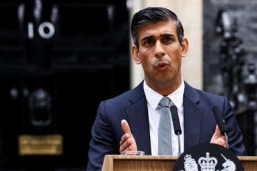 Britain's new Prime Minister Rishi Sunak speaks outside Number 10 Downing Street, in London, Britain, October 25, 2022. REUTERS/Henry Nicholls