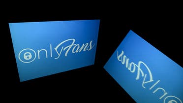 A picture taken on October 5, 2021 in Toulouse shows the logo of Onlyfans social media displayed by a tablet. (AFP)