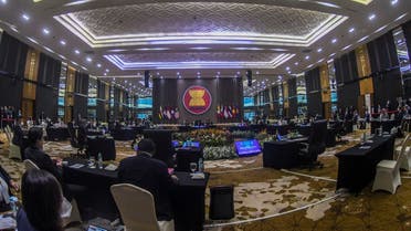 General view of a meeting of Southeast Asian foreign ministers at the secretariat of the Association of Southeast Asian Nations (ASEAN) in Jakarta, Indonesia, October 27, 2022. Galih Pradipta/Pool via REUTERS
