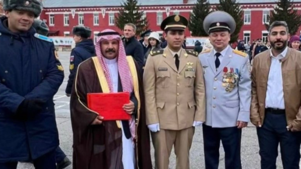 With honors, the first Saudi pilot to graduate from the Russian Air Force