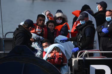 Refugees arrived in Britain (AFP)