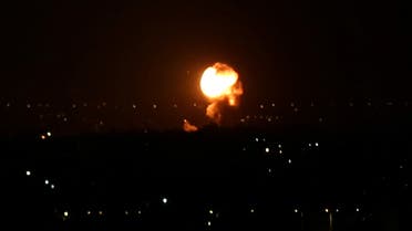 Smoke and flames rise during an Israeli air strike in the Gaza Strip, November 4, 2022. (Reuters)