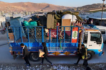 A convoy of refugees set off on October 26 from Lebanon to Syria