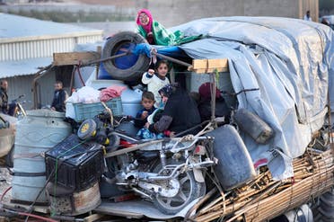 A convoy of refugees set off on October 26 from Lebanon to Syria