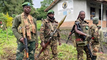 Armed Forces of the Democratic Republic of the Congo (FARDC) hold position following renewed fighting in Kilimanyoka, outside Goma in the North Kivu province of the Democratic Republic of Congo, on June 9, 2022. (Reuters)