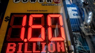 A digital billboard advertising Powerball’s Jackpot of $1.6 billion is displayed in New York City, US, on November 4, 2022. (Reuters)