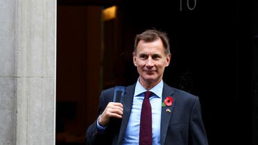 British Chancellor of the Exchequer Jeremy Hunt looks on outside Number 10 Downing Street, in London, Britain November 1, 2022. (Reuters)
