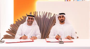 Mubarak Al Nakhi, Undersecretary of the Ministry of Culture and Youth, and Ali Saif Al Nuaimi, Director General of United Printing Press, signed an MoU. (Supplied)