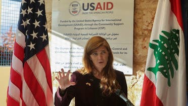 USAID Administrator Samantha Power during a news conference in Bekaa, Lebanon November 9, 2022. (Reuters)