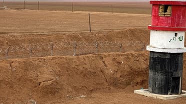 Iraqi army watchtower is pictured on the Iraqi side of Iraq-Syria border