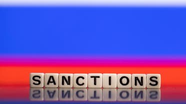 Plastic letters arranged to read Sanctions are placed in front of Russian flag colors in this illustration taken February 25, 2022. (File photo: Reuters)