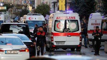 Ambulances arrive near the scene following an explosion in central Istanbul's Taksim area, Turkey November 13, 2022. REUTERS/Kemal Aslan