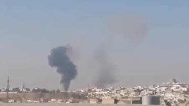 Screengrab from a video showing a rocket attack near Iraq's autonomous Kurdish region Erbil. (Twitter)
