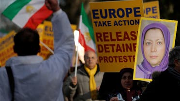 Demonstrators take part in a protest against the situation in Iran in front of the Council of Europe in Strasbourg. (File photo: Reuters)