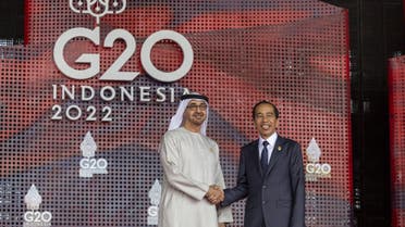 UAE President Sheikh Mohamed bin Zayed at the G20 summit in Bali, Indonesia. (Twitter)