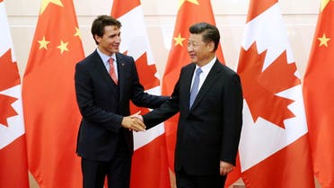  Chinese President Xi Jinping (R) shakes hands with Canadian Prime Minister Justin Trudeau ahead of their meeting at the Diaoyutai State Guesthouse in Beijing, China August 31, 2016. (File photo: Reuters)