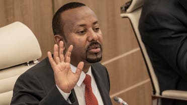 Ethiopian Prime Minister Abiy Ahmed addresses a Parliament session in Addis Ababa, Ethiopia, on November 15, 2022. (AFP)